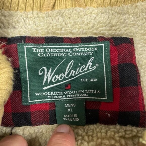 Woolrich Mens Sherpa Lined Canvas Vest XL Wheat Color Outdoor Workwear s013 - Picture 3 of 10